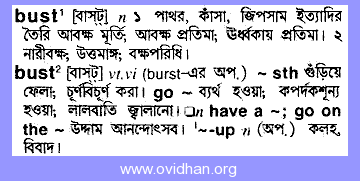 Meaning of bust with pronunciation - English 2 Bangla / English Dictionary